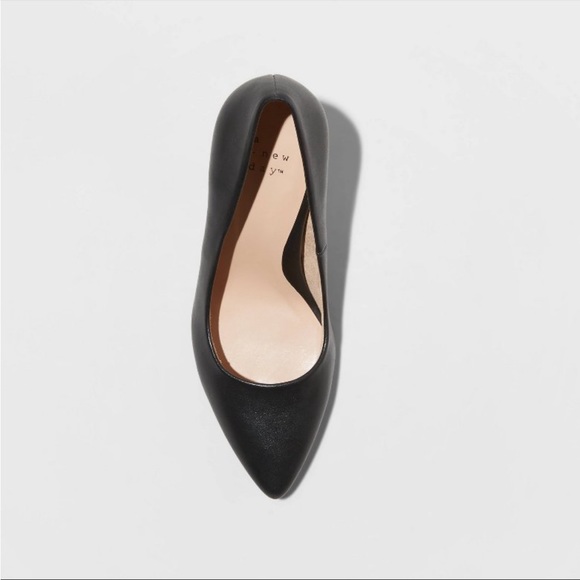 Women's Slip-On Wide Width Jen Pumps - A New Day Black 8 Wide - Picture 3 of 6